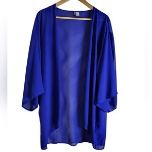 Vibrant Blue Sheer Kimono